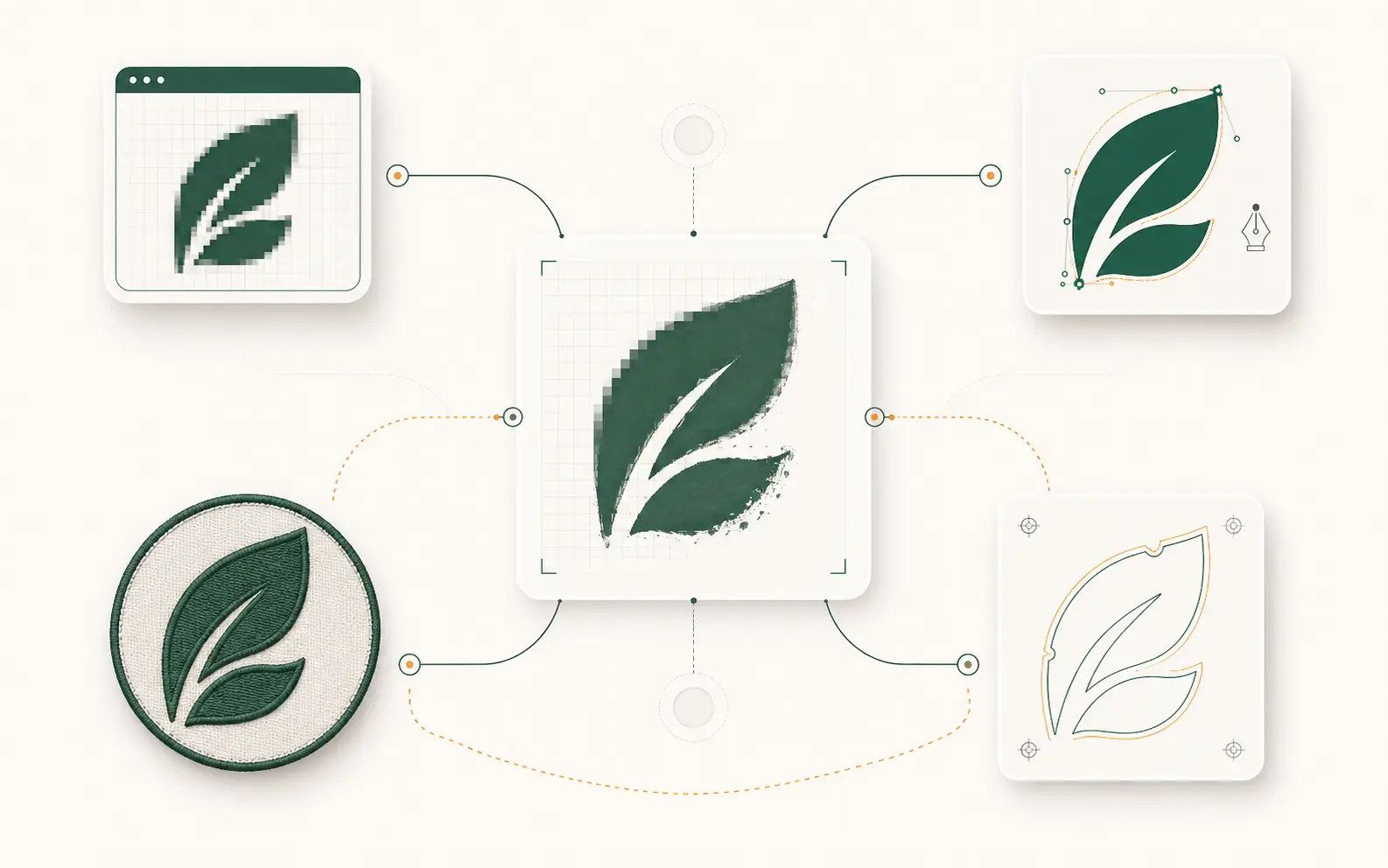 Output targets for raster-to-vector conversion — web, print, vinyl, embroidery, screen print, CNC