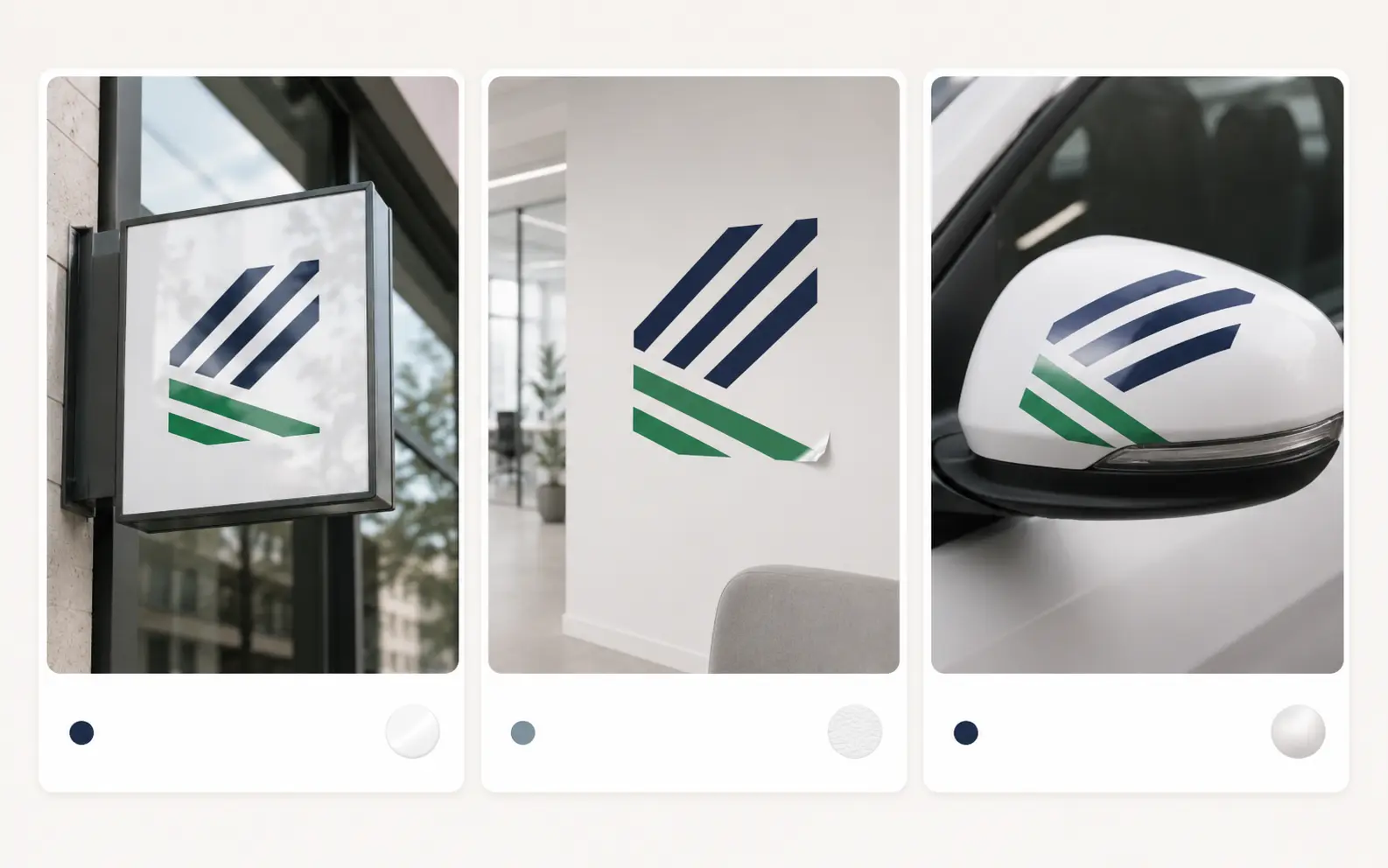 Oracal 651 on outdoor signage, 631 as a removable wall decal, and 751 cast vinyl on a vehicle curve