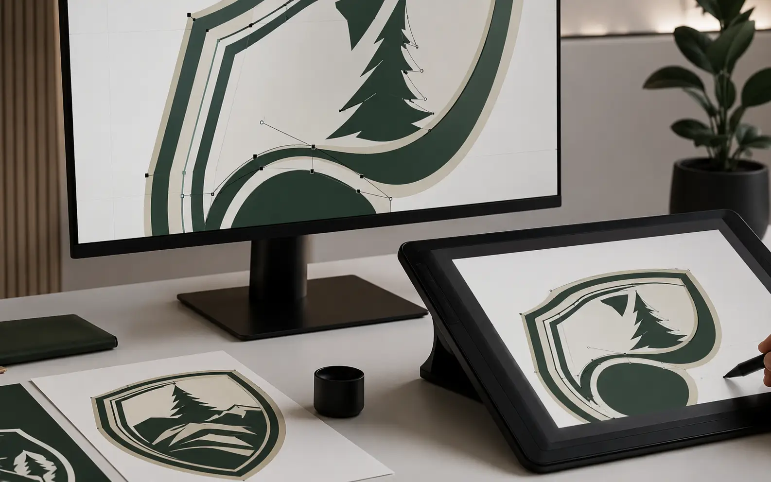 AI vectoriser workflow — upload, adjust detail, download, and clean up in Illustrator