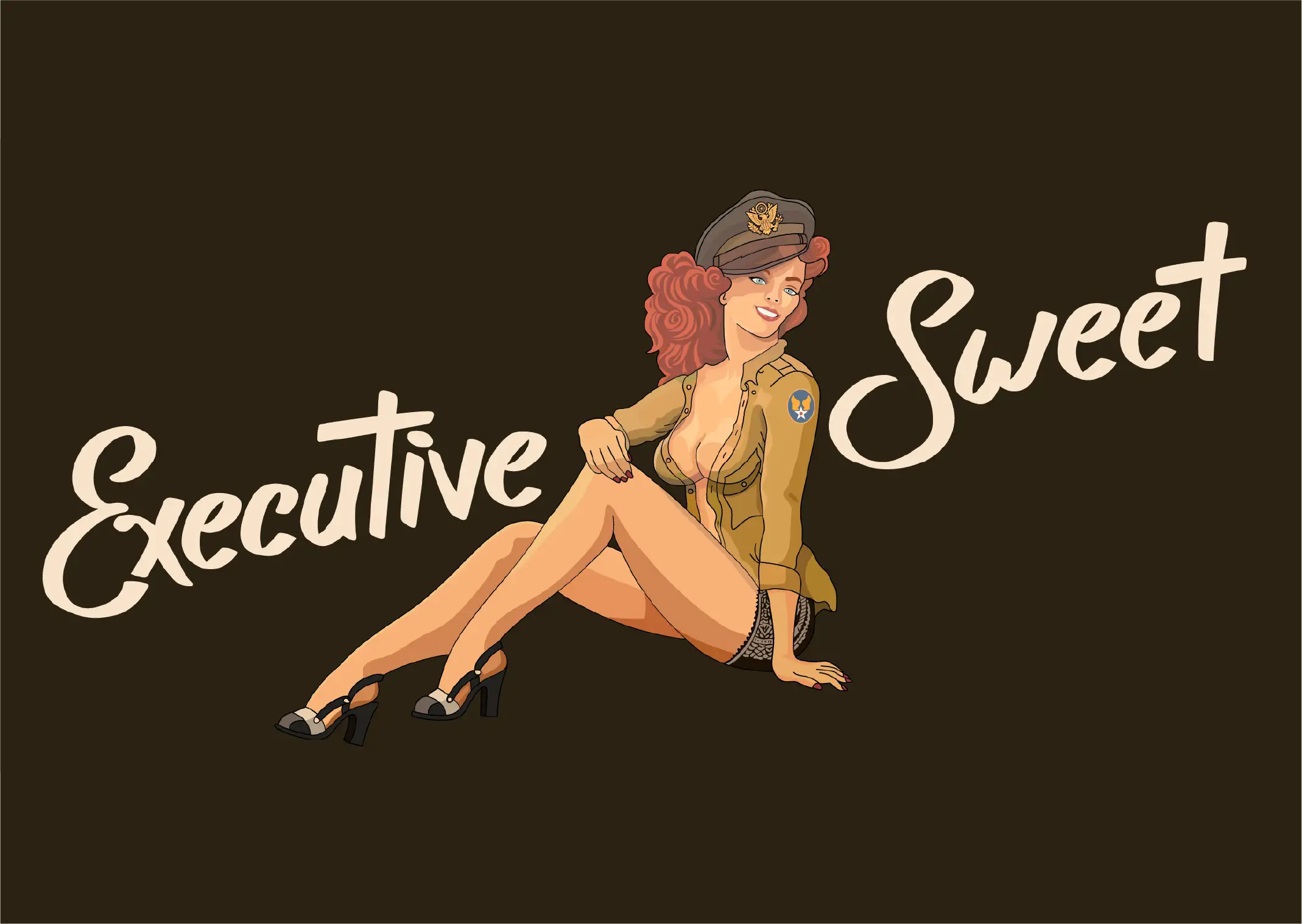 Pin-up Executive Sweet — entrega vetorial