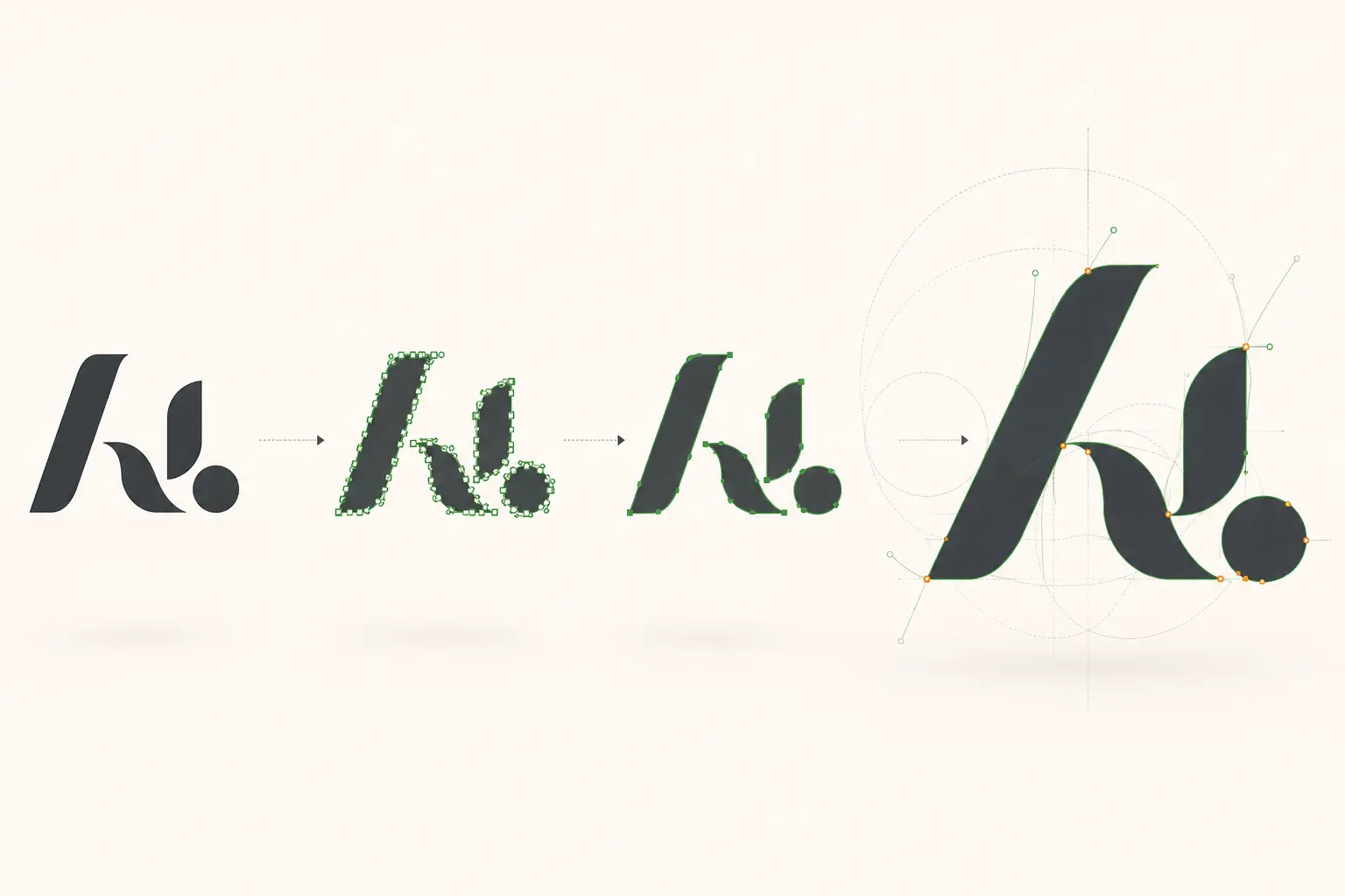 AI tracing a text logo into vector paths AI tracing a text logo into vector paths