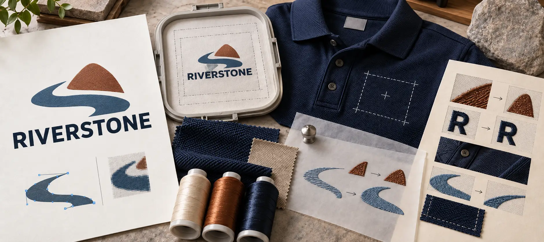 Intake checklist for embroidery: vector or high-res source, finished size, garment, and brand colors Intake checklist for embroidery: vector or high-res source, finished size, garment, and brand colors