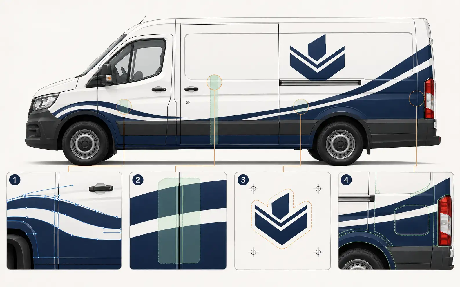 A wrap panel layout showing a print layer, a named CutContour layer with closed paths, and registration marks A wrap panel layout showing a print layer, a named CutContour layer with closed paths, and registration marks