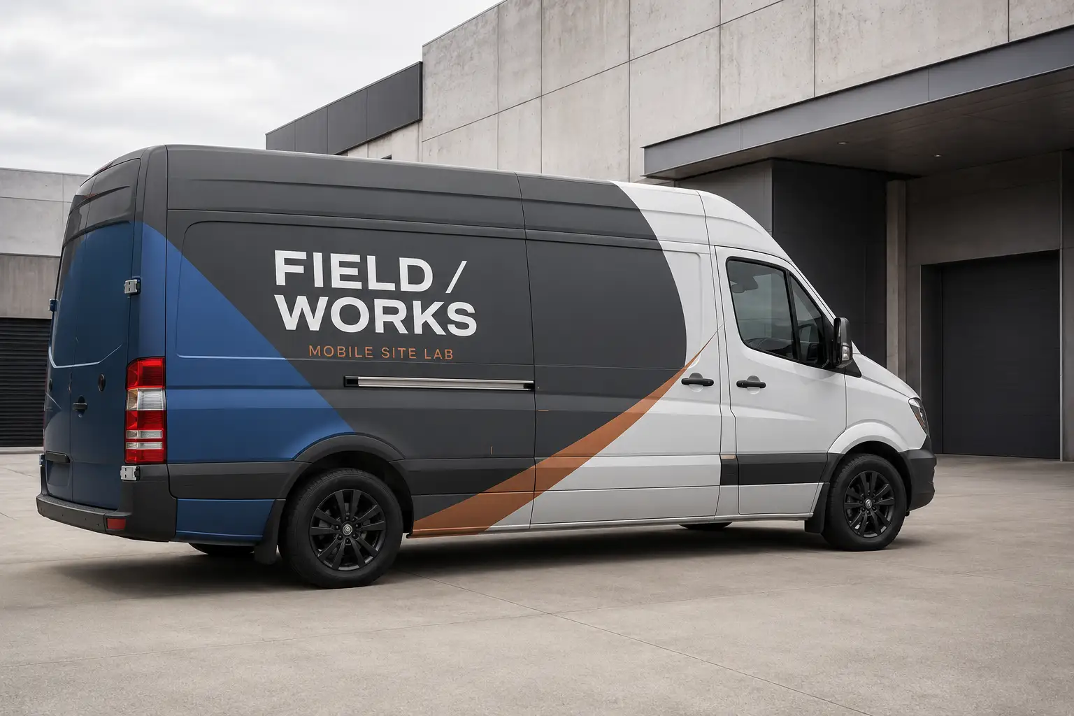 A vehicle wrap template with trim, bleed, and seam lines marked for a specific vehicle A vehicle wrap template with trim, bleed, and seam lines marked for a specific vehicle