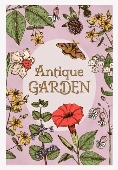 Carte Antique Garden redessinée en vectoriel net pour la sérigraphie Carte Antique Garden redessinée en vectoriel net pour la sérigraphie