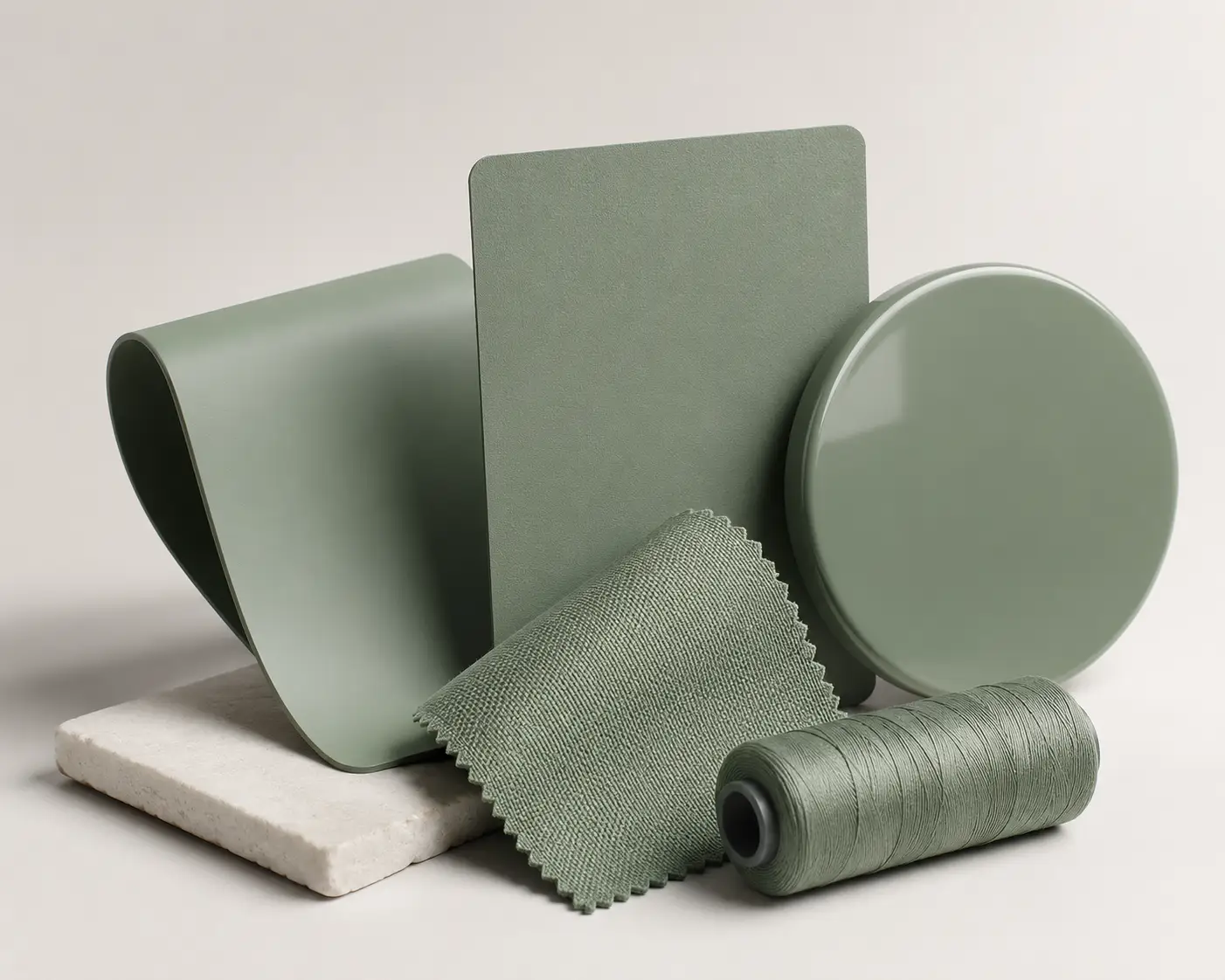 Ein Pantone-Fächer aufgeschlagen neben einem abgestimmten Druck-Proof
