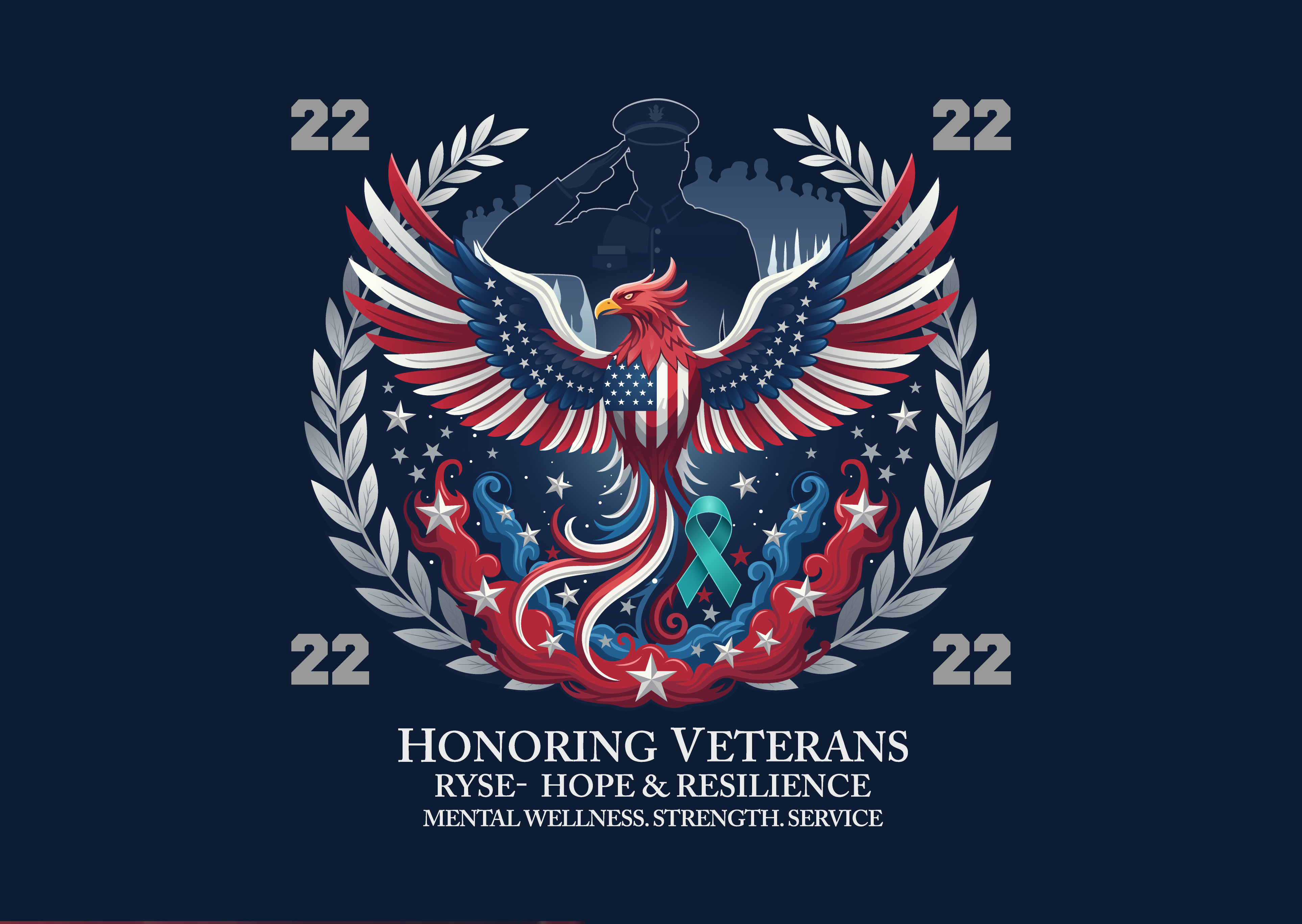 Honoring Veterans — clean vector deliverable