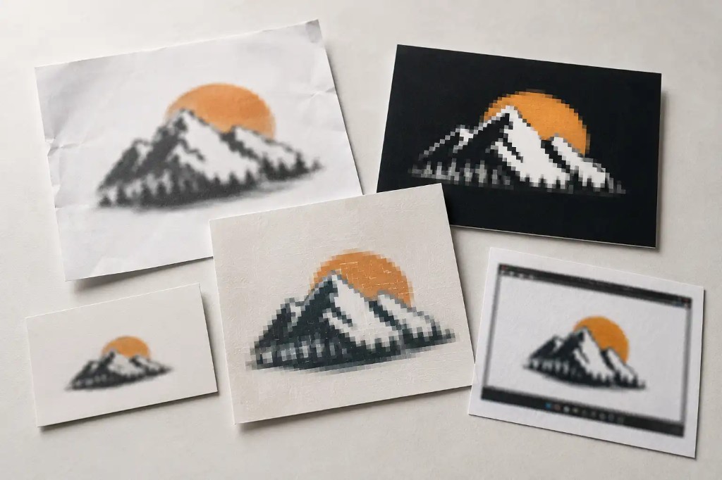 Blurry, pixelated, and screenshot logo files that are unusable for vector redraw