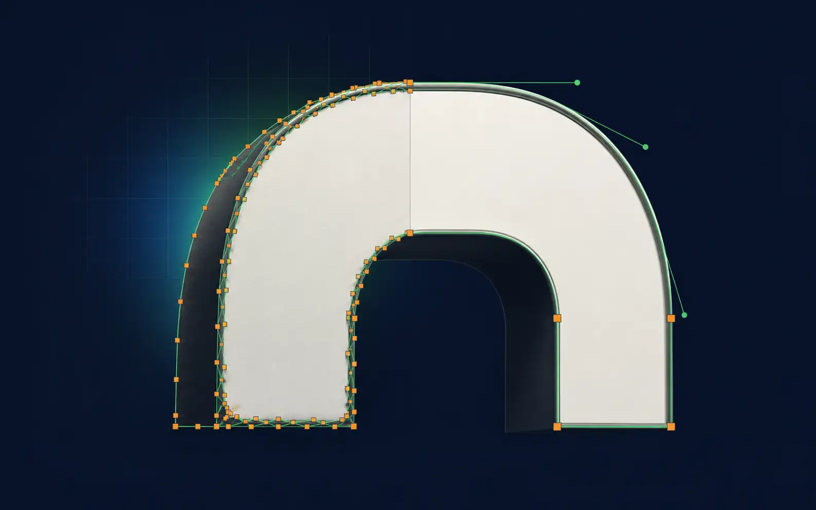 Hand-drawn vector letterforms with clean anchor structure