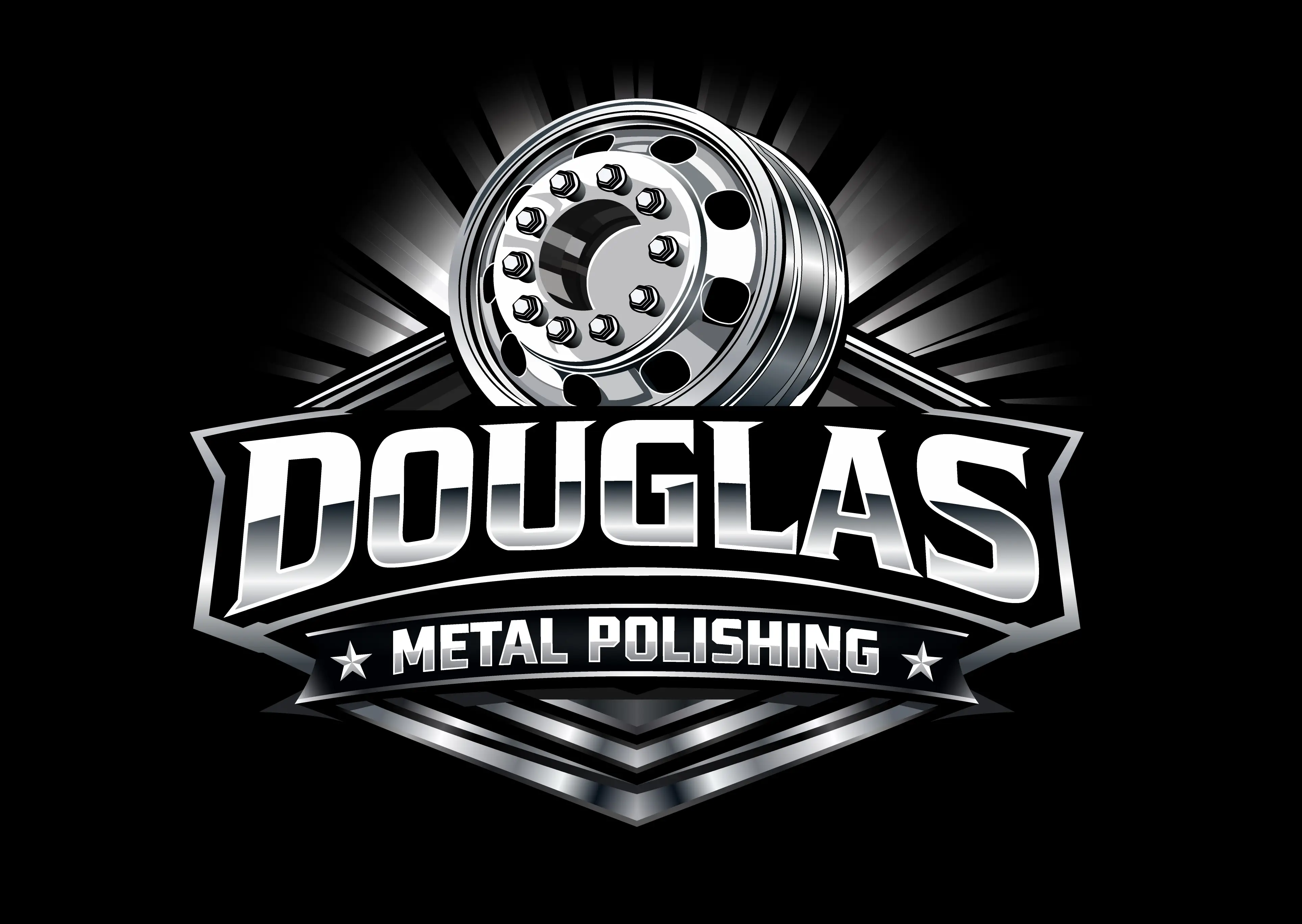 Douglas Metal Polishing — chrome wheel rim logo