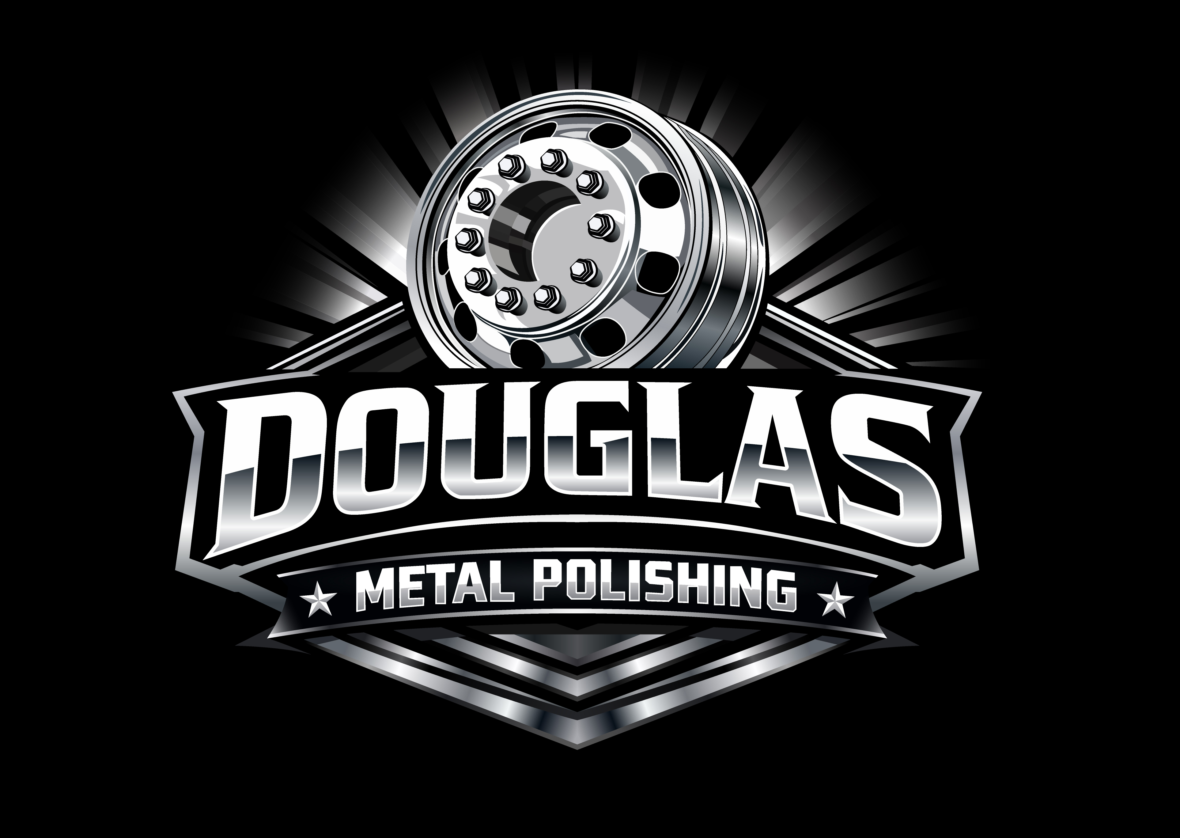 Douglas Metal Polishing — chrome wheel rim logo