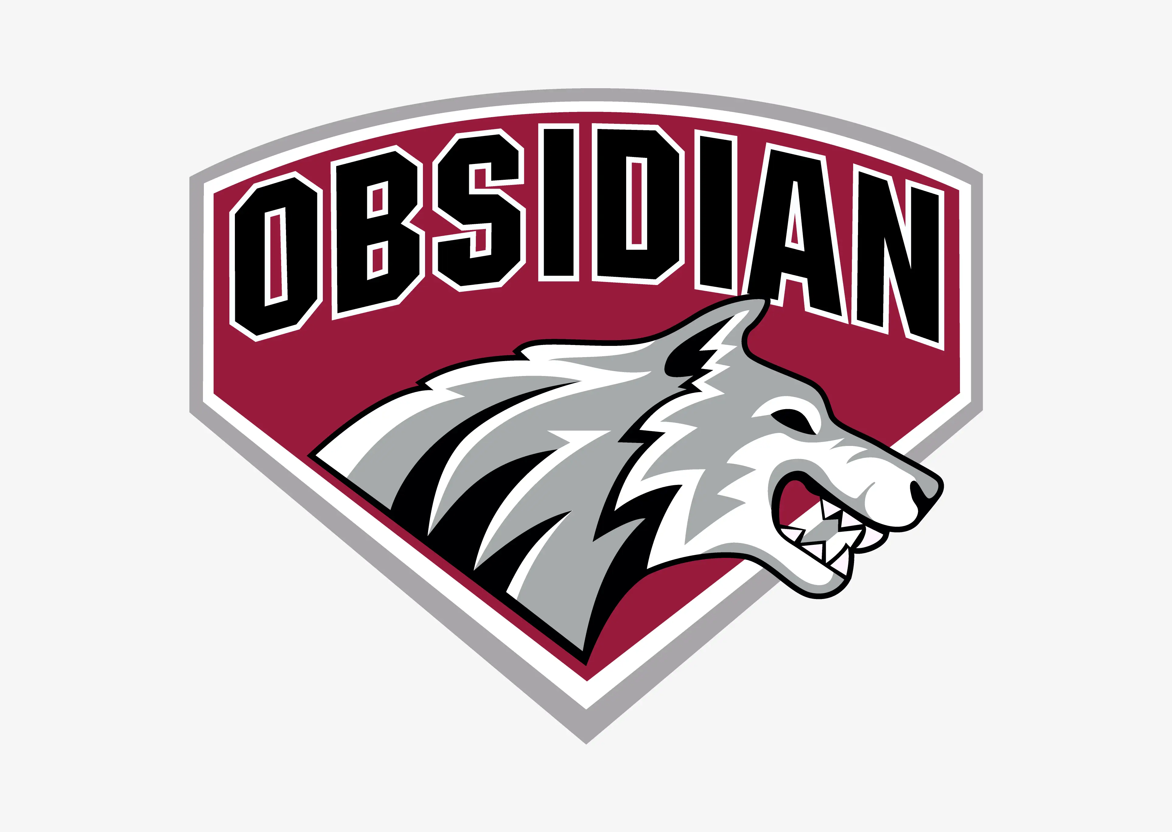 Obsidian — wolf mascot sports logo