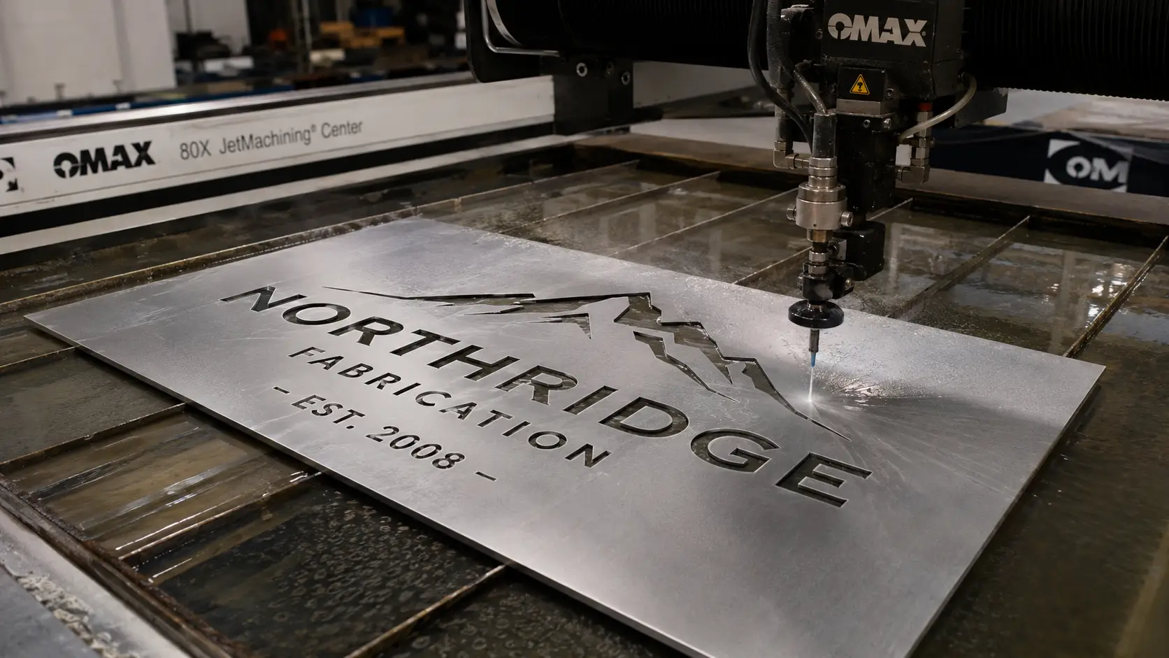Letras dimensionais fabricadas montadas na fachada de um edifício