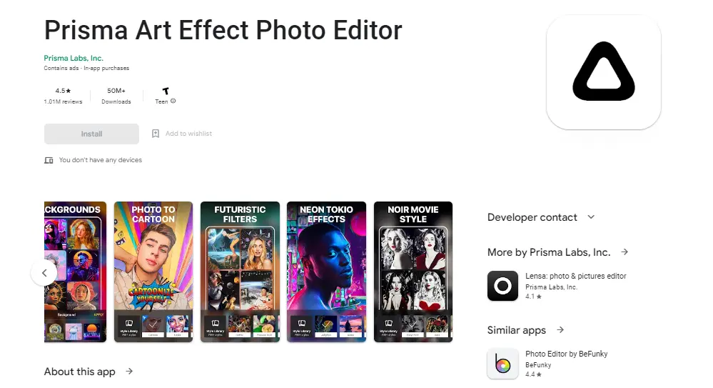 Prisma Art Effect Photo Editor