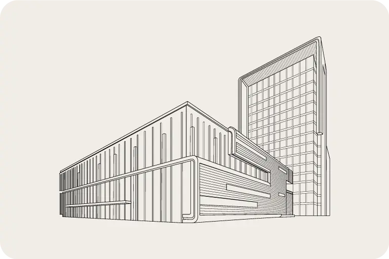 Building line drawing vector