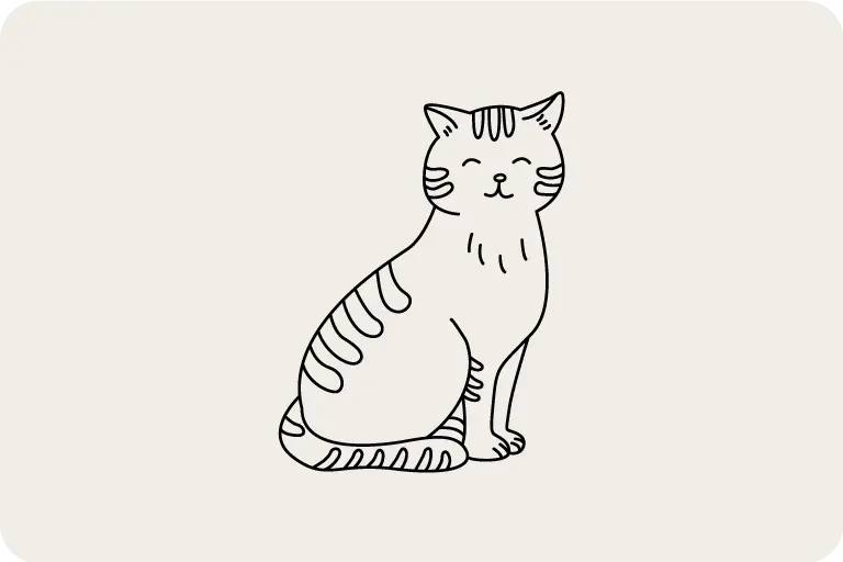 Cat Line Drawing Vector