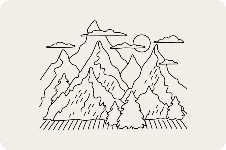 Mountain Line Drawing Vector