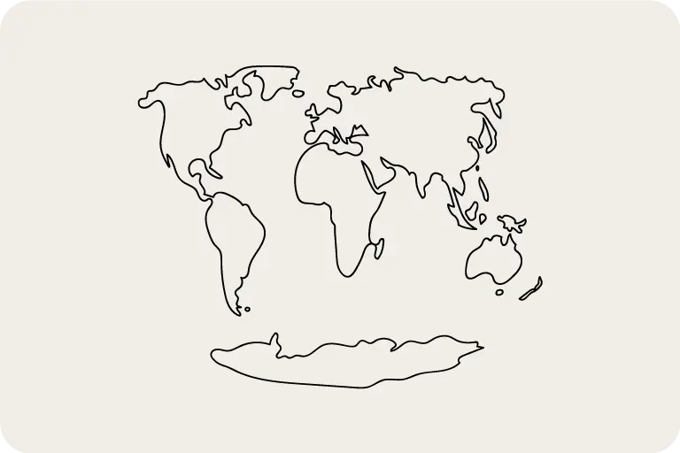 World map line drawing vector